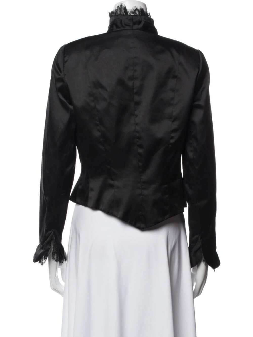 Carmen Marc Valvo Silk Lace Cardigan Jacket - Picture 3 of 3